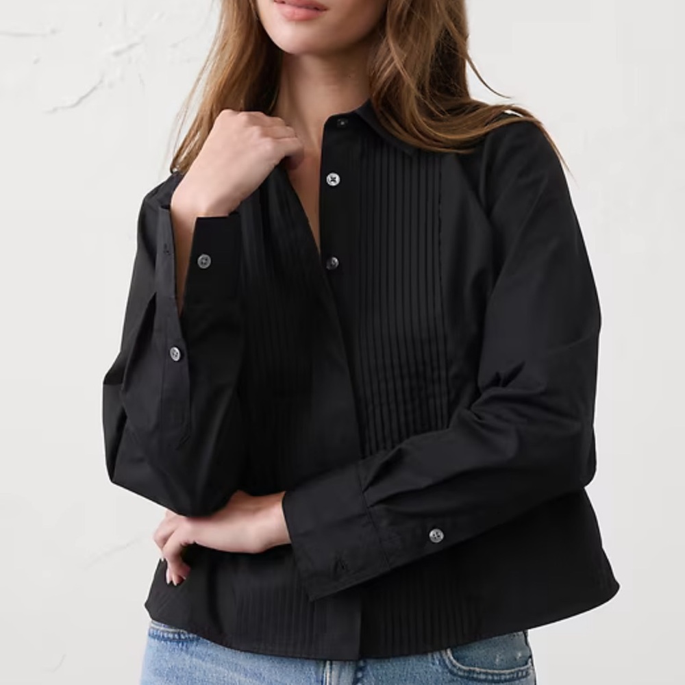 Banana Republic Factory Black Button Down Shirt